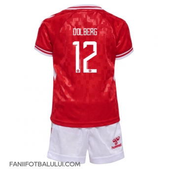Danemarca Kasper Dolberg #12 Echipament de Fotbal Replică European 2024 Copii Acasa (+ Șorturi)